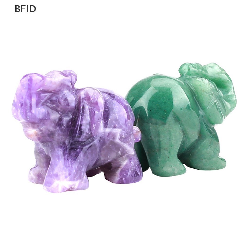 [BFID] Patung Patung Gajah Kristal Alami Amethyst Mawar jasper Animals Sto [ID]