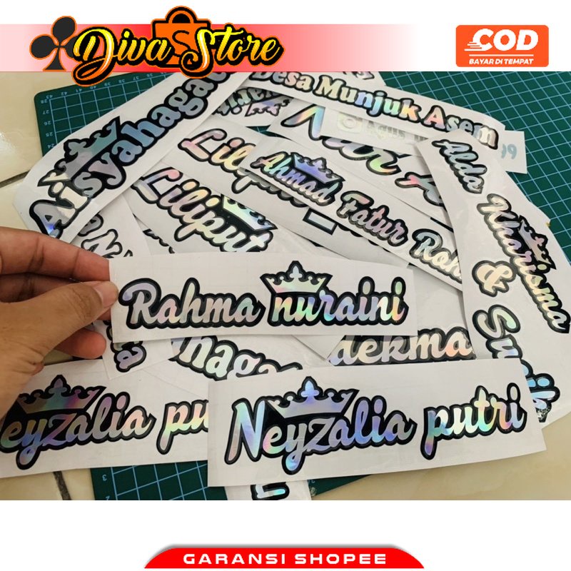 

CUSTOM STIKER NAMA HOLOGRAM