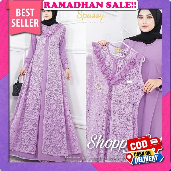 Baju Gamis Gamis Lebaran Wanita Perempuan Jandi Maxy Dress Mewah Gsmis Baju Muslimah Jumbo Premium C