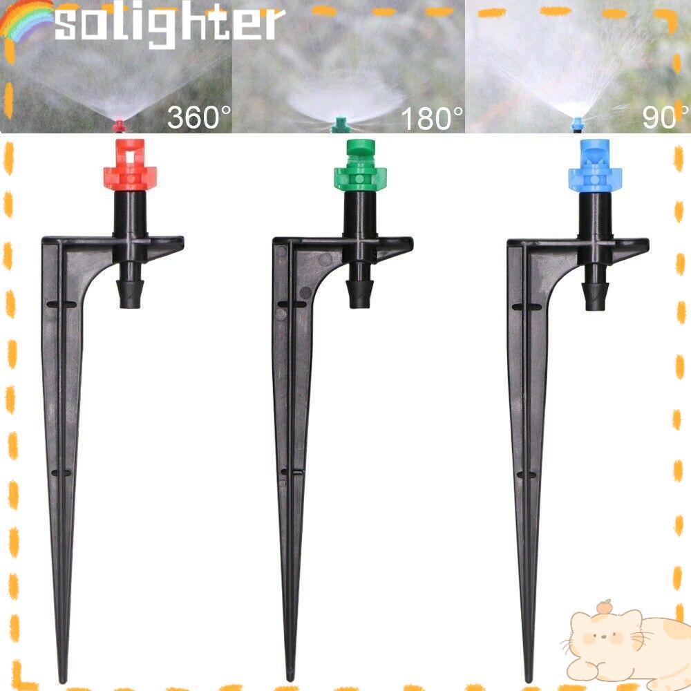 Solighter 20PCS Misting Nozzle Cool Down Dengan Plunger 90.180.360derajat Irigasi Taman