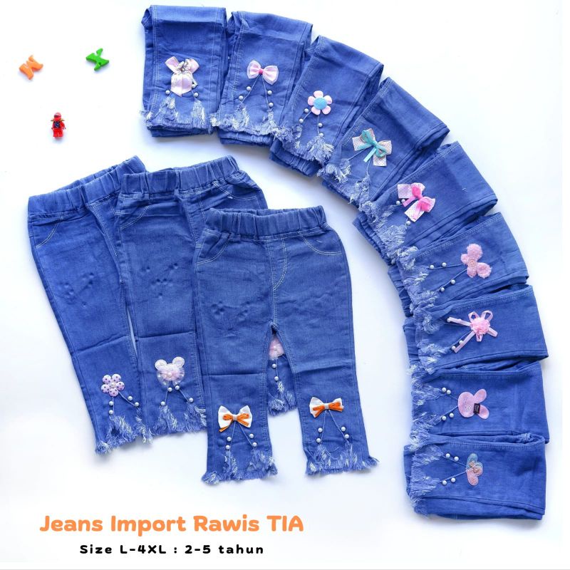 Celana Jeans Panjang Anak Perempuan Import 2-6Tahun Mutiara MUTE