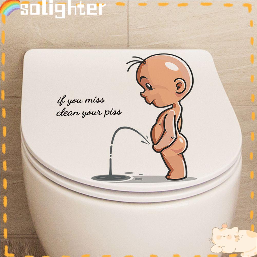 Solighter Stiker Toilet Mural Sticker Tk Tile Toilet Anti Air Kamar Mandi Lucu Wall Sticker