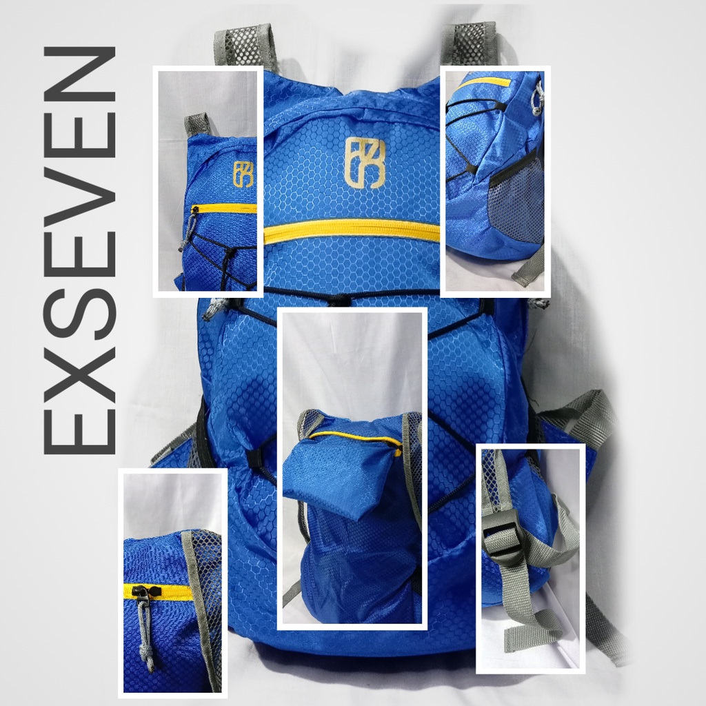 Tas Gunung Lipat Biru Waterproof Backpack Camping Exseven 011 17L Tas ransel pria