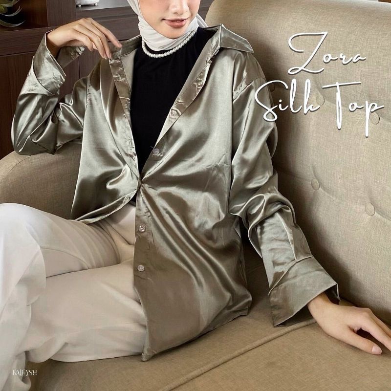 Fairysh Style - Zora Silk Top | Atasan wanita | Satin preium | kemeja satin premium
