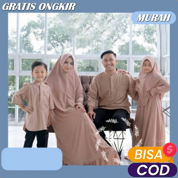 Hanna Dress / Gamis Ceruty Baby Doll Mix Renda Gamis Couple Lebaran Baju Muslim Kapel Pasangan Suami