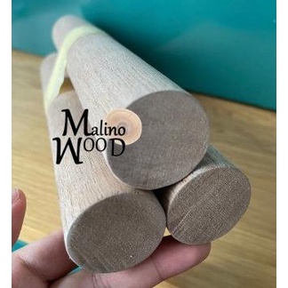 Dowel Kayu Ulin Macrame Kayu Stik Bulat Diameter 3 cm Panjang 100 cm
