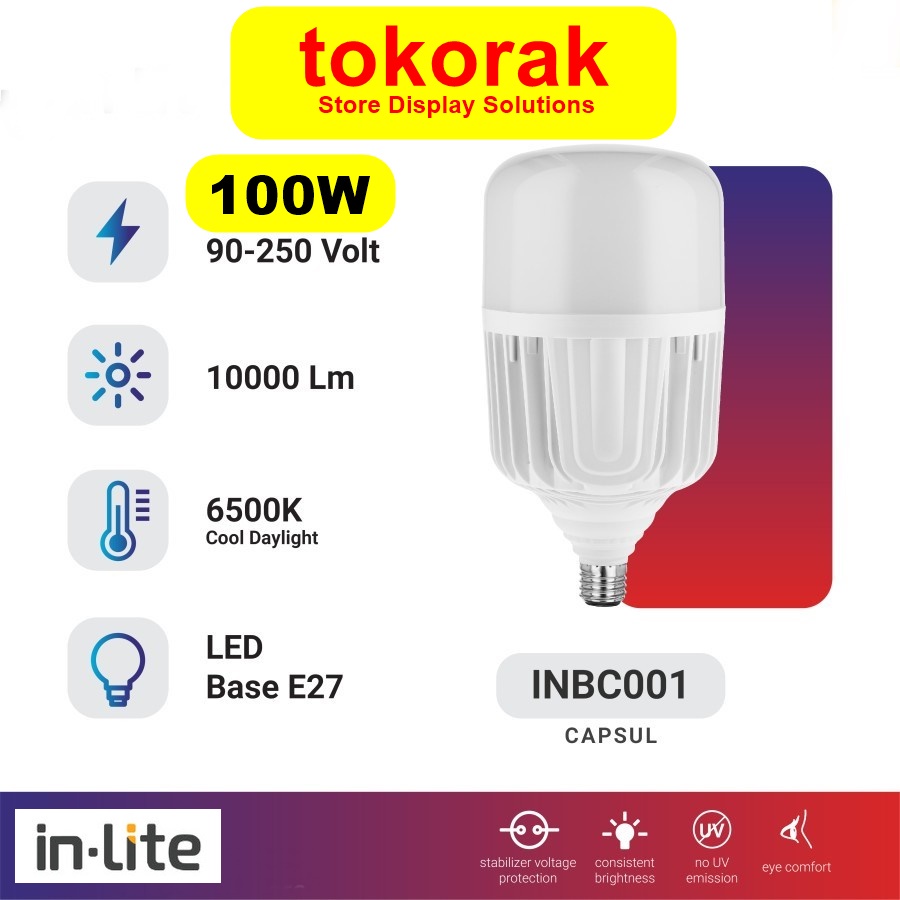 LAMPU LED KAPSUL 100W INLITE INBC001 100 W WATT IN LITE CAPSULE E40