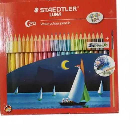 

민 Staedtler Luna 24 Water Color Pencils / Pensil Warna Staedtler Luna Watercolour 24 Warna Model Baru