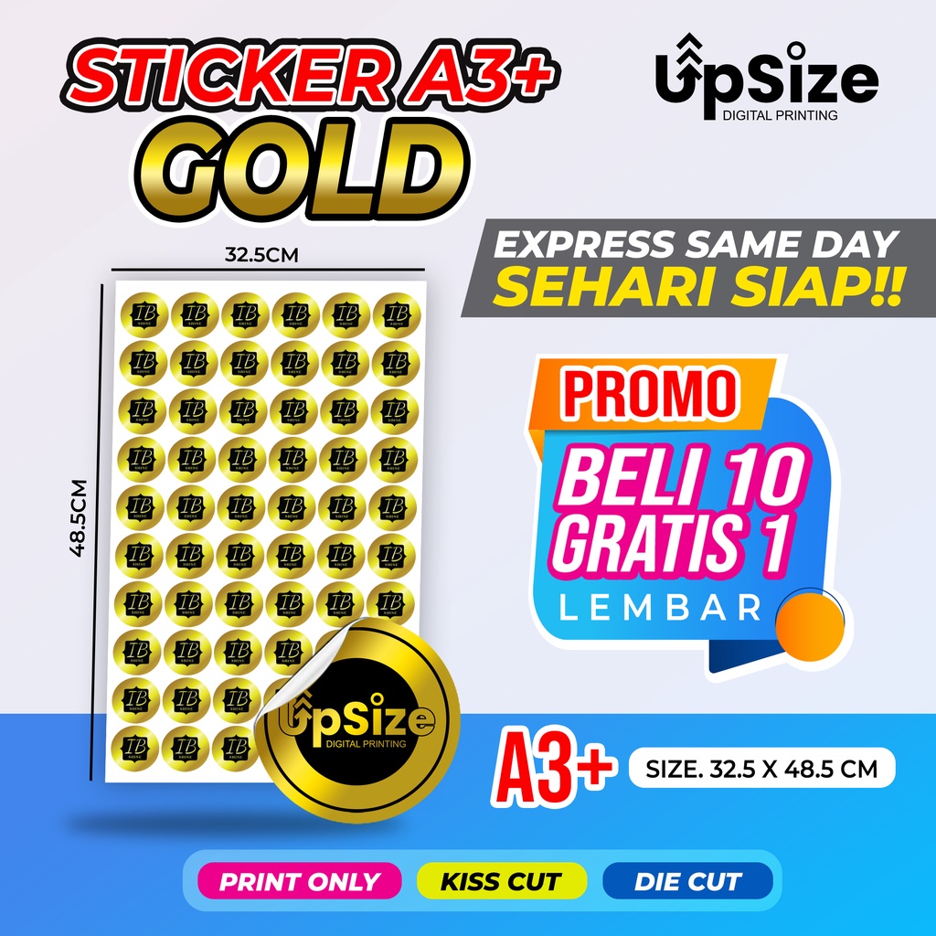

EXPRESS SAME DAY | 1 HARI SIAP | CETAK STIKER GOLD CUT A3+ MURAH | CETAK STIKER LABEL KEMASAN MAKANAN & MINUMAN