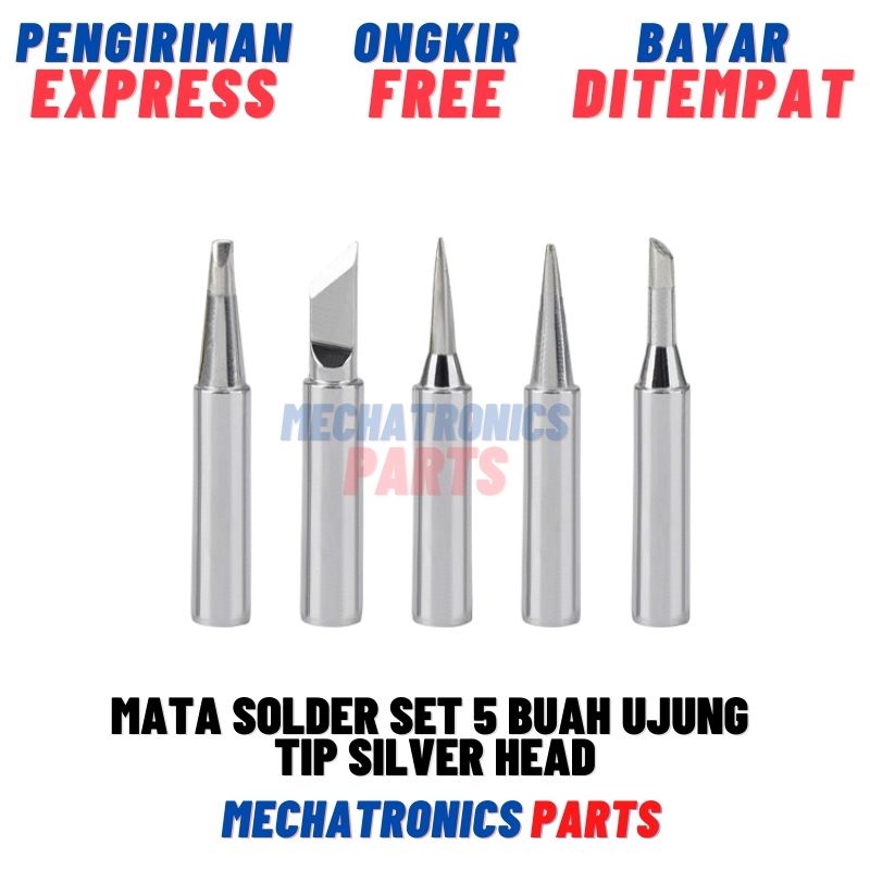 Mata Solder Set 5 Buah Ujung Tip Silver Head Station 936 936A 937 900M 908S