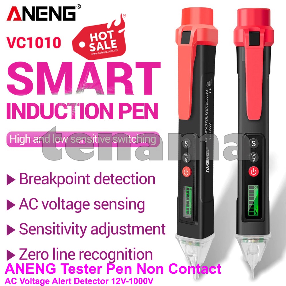 ANENG VC1010 Tespen Digital Tester Pen AC Voltase Detector 12V-1000V