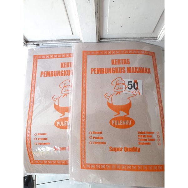 KERTAS BUNGKUS NASI COKLAT ISI 50 LEMBAR