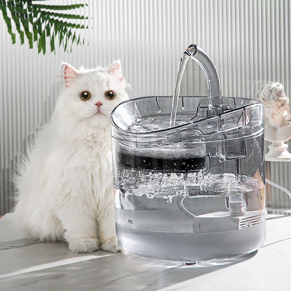 【 ELEGANT 】 Water Fountain 2L Large Capacity Constant Temperature with Filter Replacement Adjustable Healthy Automatic Drinker