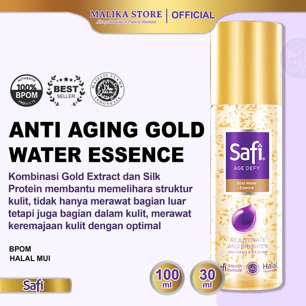 Safi Gold Water Whitening Barrier Paket Skincare Glowing Face Skin Cream Wajah Sabun Mask Cleanser P