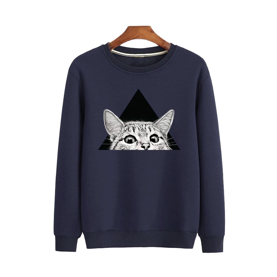 SEGITIGA KUCING Sweater Basic Anak Untuk Anak Laki laki &amp; Perempuan Bahan Fleece Size M-Xl (Usia 2-10 th )