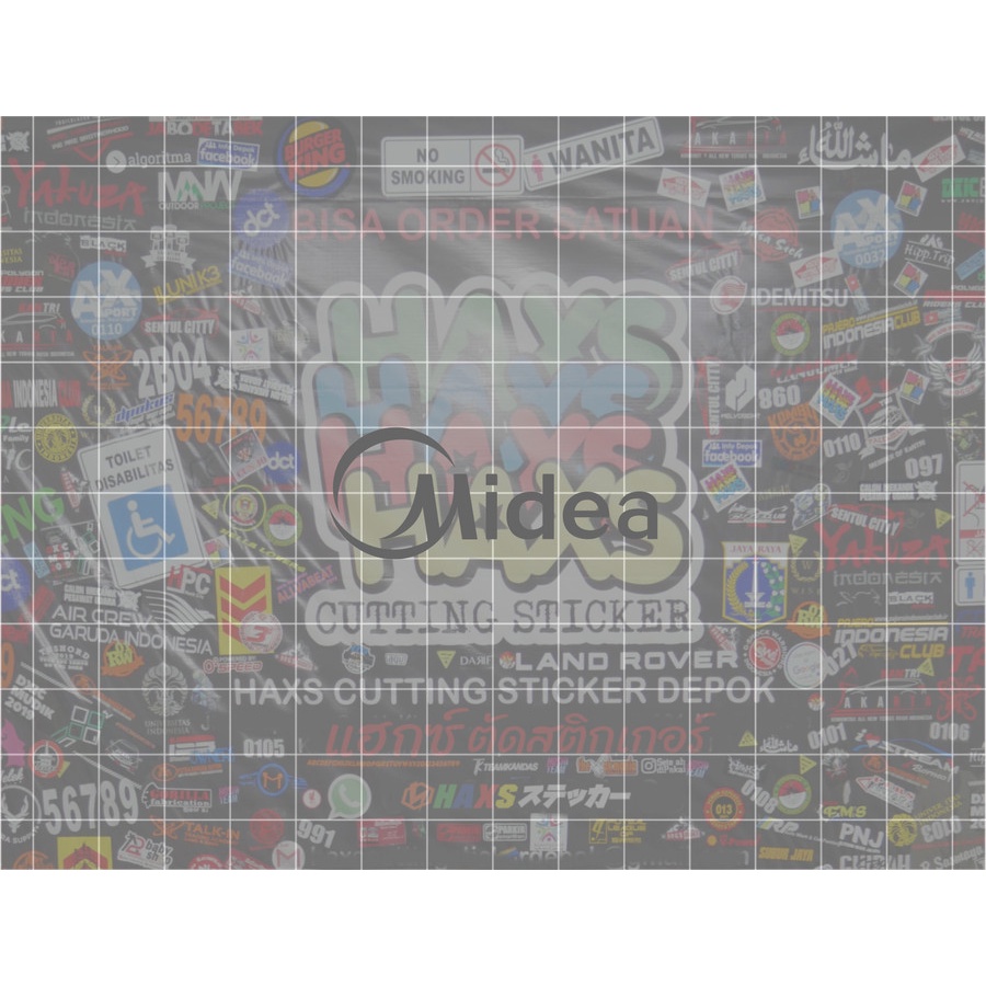 Cutting Sticker Midea Kecil Ukuran 5 Cm Untuk Ac