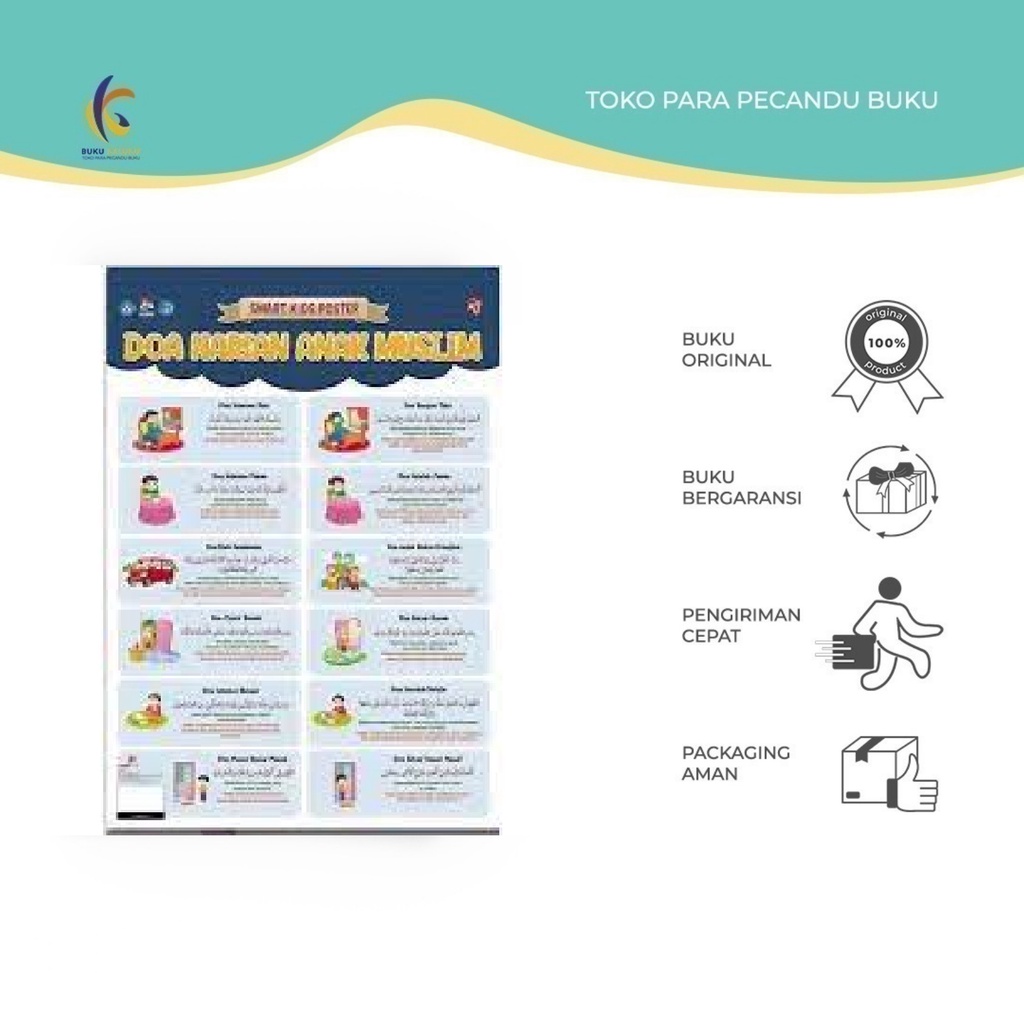 [ PROMO ] Smart Kids Poster Doa Harian Anak Muslim  - Buku Kaluku