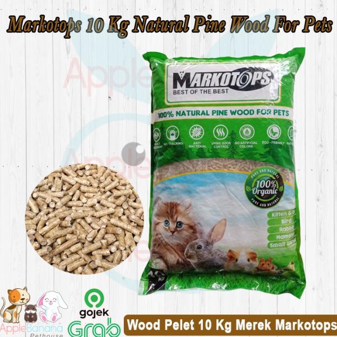Wood Pelet Markotops Natural Pine Wood 10kg - pasir Kayu Wood Pellet