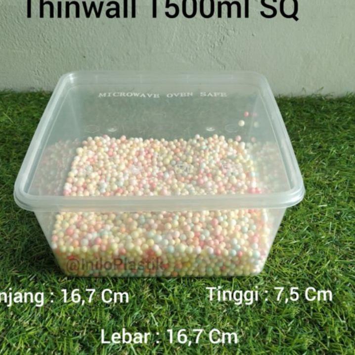 Thinwal DM 1500ml SQ / Thinwall Kotak Plastik 1500 ml @1Pack