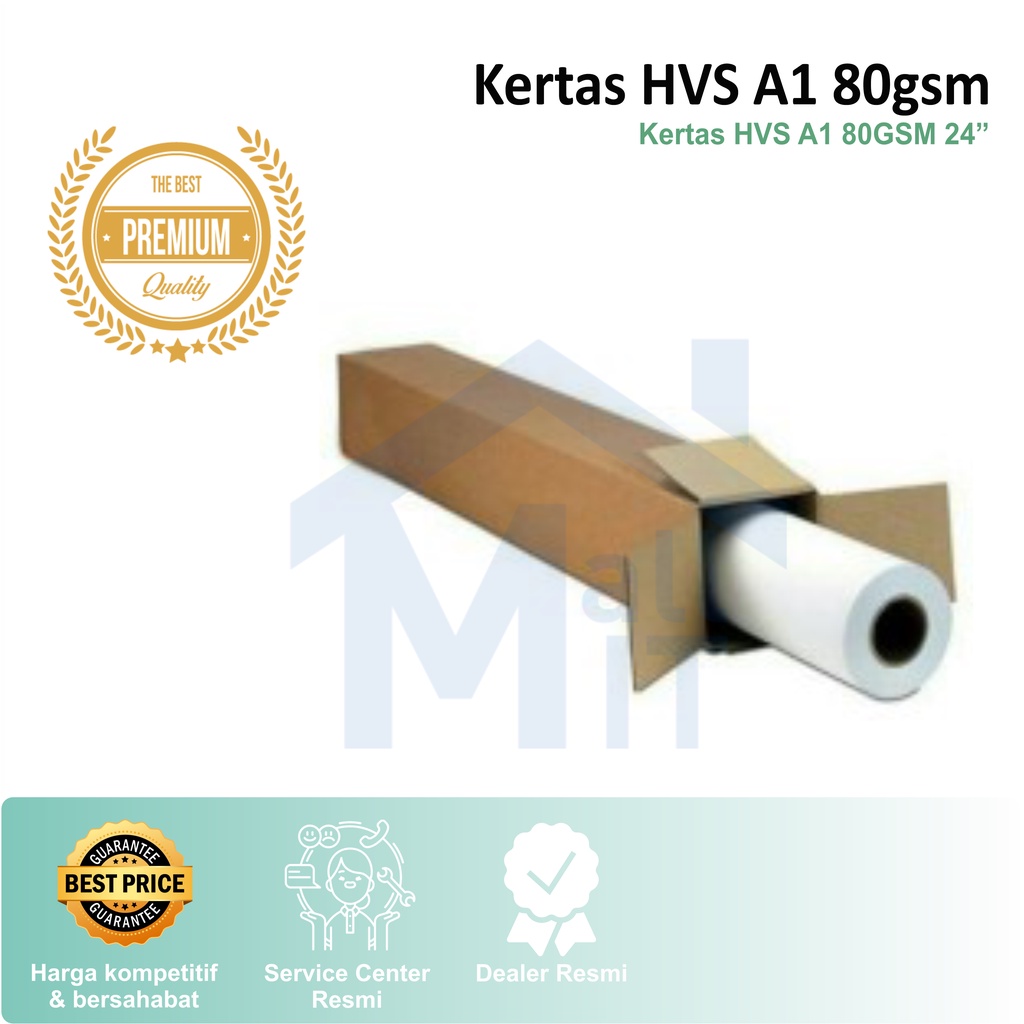 (Bisa Cod) KERTAS HVS ROLL A1 80G 24&quot; 24 INCI High Quality