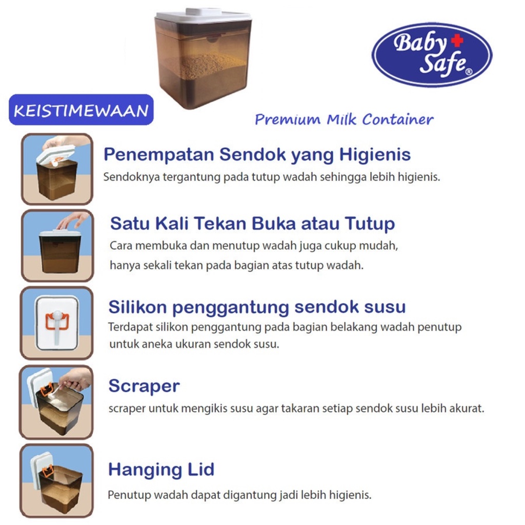 Baby Safe MC005 Milk Powder Container 1700ml - Wadah Susu Bubuk