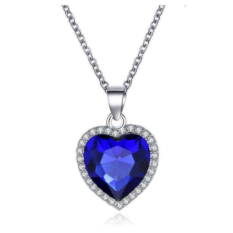 TITANIC BLUE SAPHIRE NECKLACE KALUNG BERLIAN BIRU TITANIC KALUNG LIONTIN BIRU AKSESORIS FASHION
