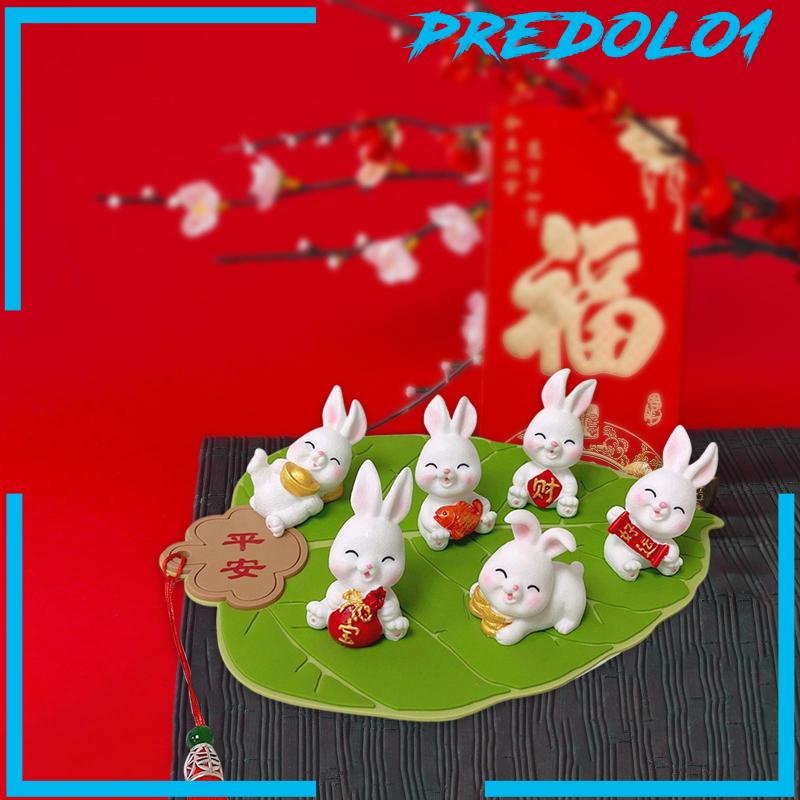 [Predolo1] Ornamen Kelinci Figurine Bunny Untuk Dekorasi Perlengkapan Rumah Boneka Teras