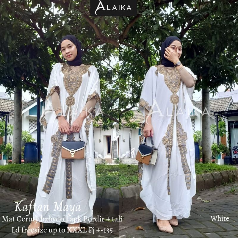 Kaftan Maya Gamis Kaftan Bordir Jumbo Ceruty Mieux Alaika