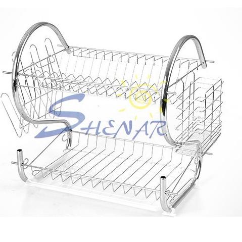 Depan (2KG) SHENAR RAK PIRING (KECIL) DAN TEMPAT GELAS STAINLESS MERK SHENAR / RAK GELAS / RAK PENGE