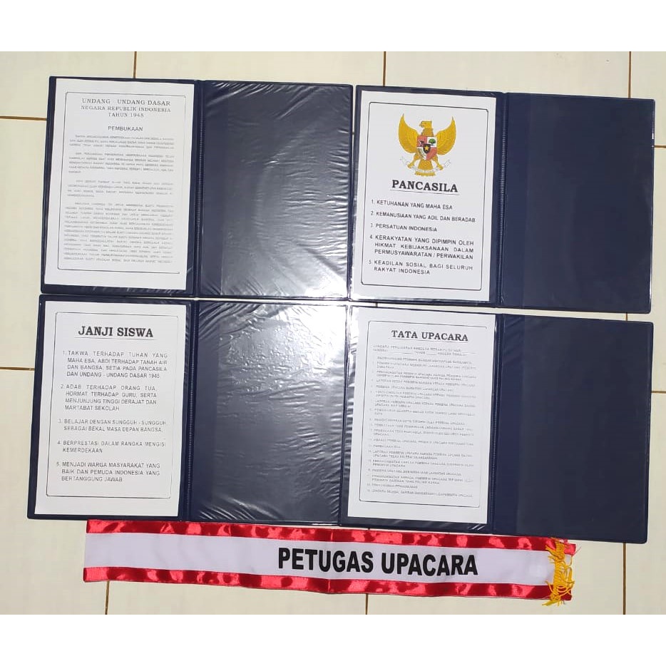 

Promo 5 MAP UPACARA BENDERA WARNA NAVY/BAHAN KULIT SINTETIS/SUDAH ADA TEKSNYA