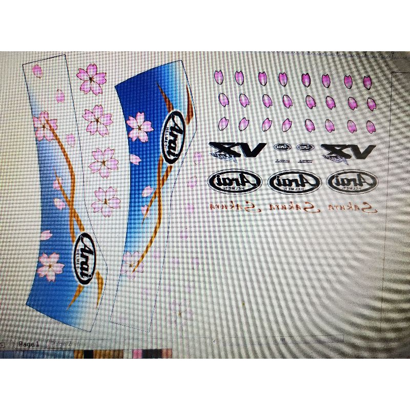 Water Decal Arai Ram Sakura White