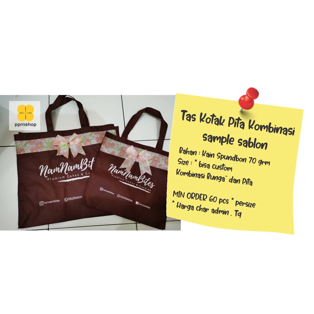 

TAS KOTAK PITA SAMPLE SABLON * JANGAN DIORDER/GOODIEBAG