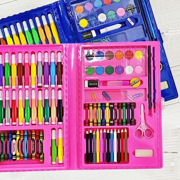 

ハ CL Pensil Warna 86Pcs In 1 Crayon Anak Art Set Alat Lukis Menggambar Seni Kerajinan Anak Model Baru