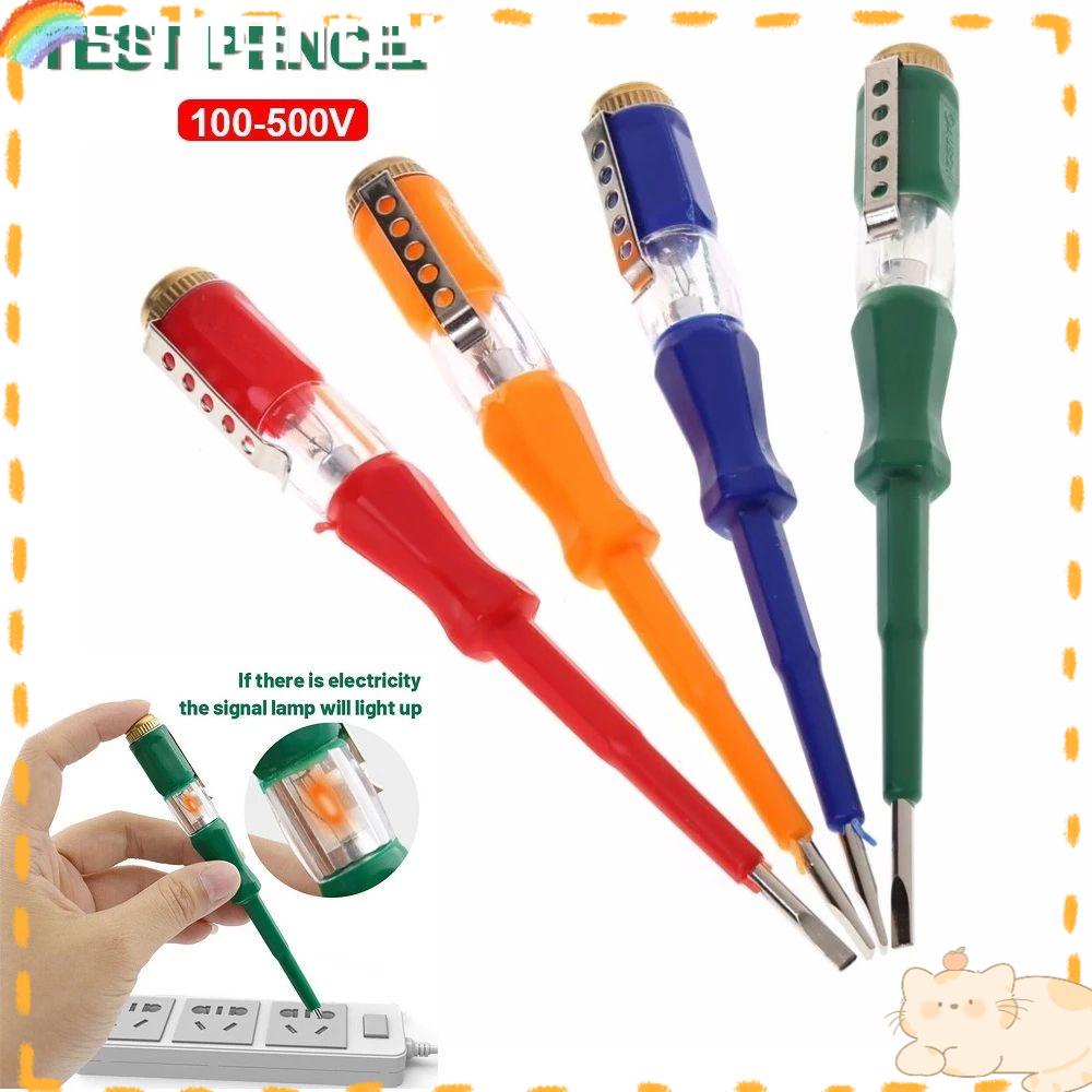 Solighter 5pcs Pena Detektor Tegangan Listrik Listrik Portabel Indikator Tes Pensil Induksi Cerdas