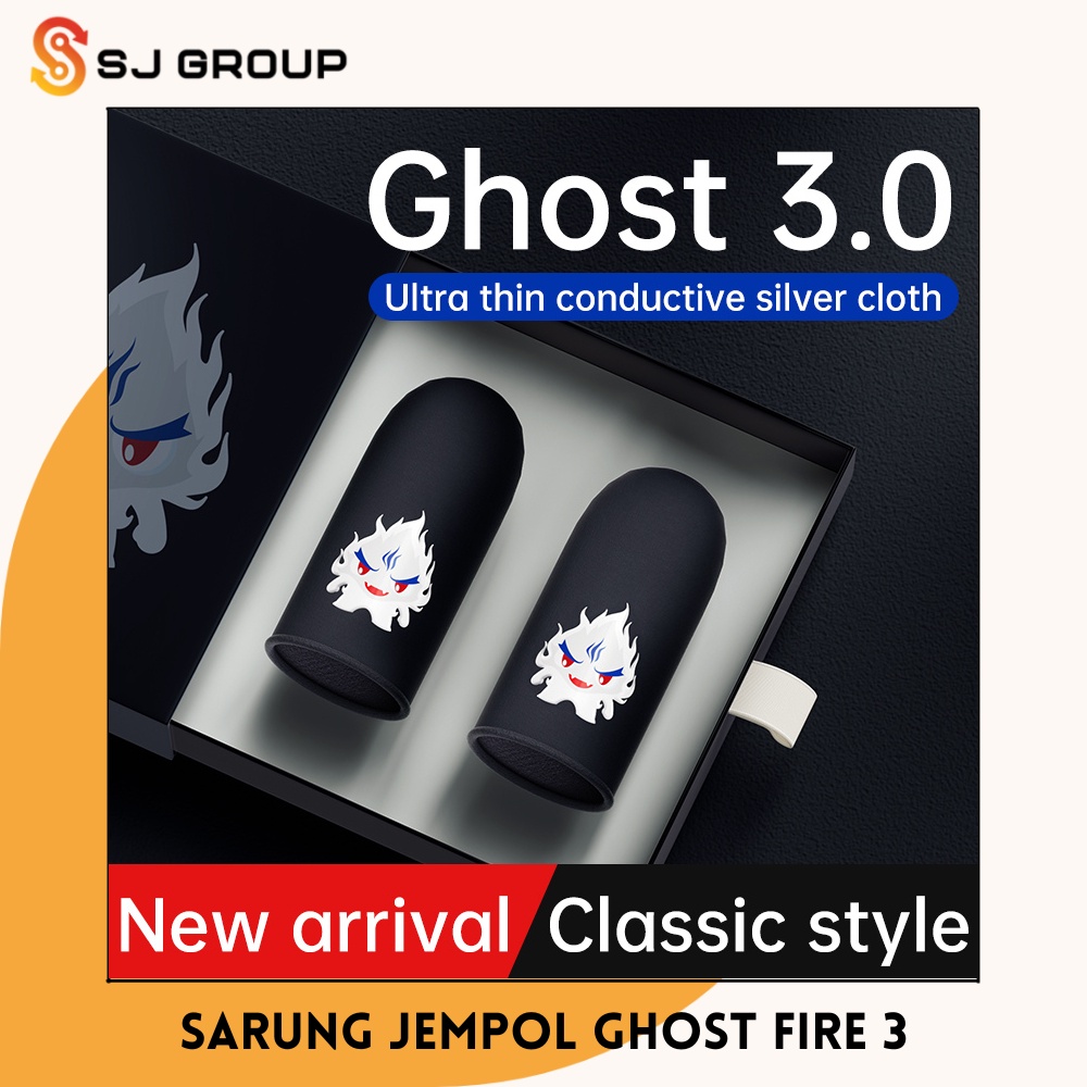 Sarung Jempol Ghost Fire 3 Anti Sweat Silver Fiber Fingertip Game Controller Finger Sleeves for PUBG