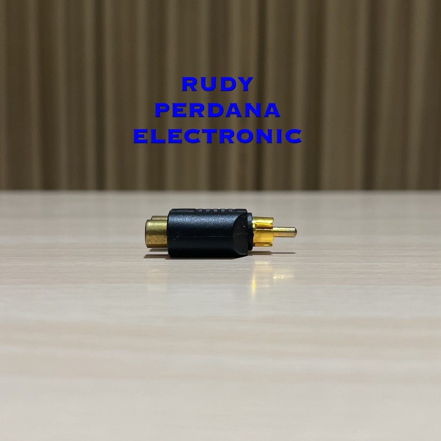 SAMBUNGAN T 2 SOCKET SOKET RCA TO JACK JEK RCA GOLD EMAS PVC PLASTIK