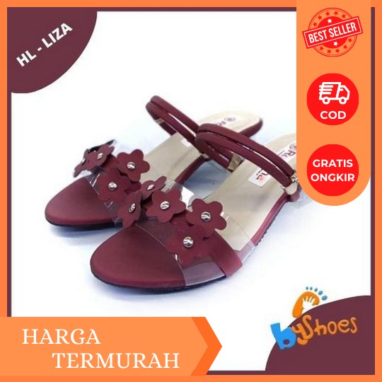 Sendal Anak Perempuan Sandal Kaca Heels Anak Perempuan High Hels Import Sendal Princes Hils Kondanga