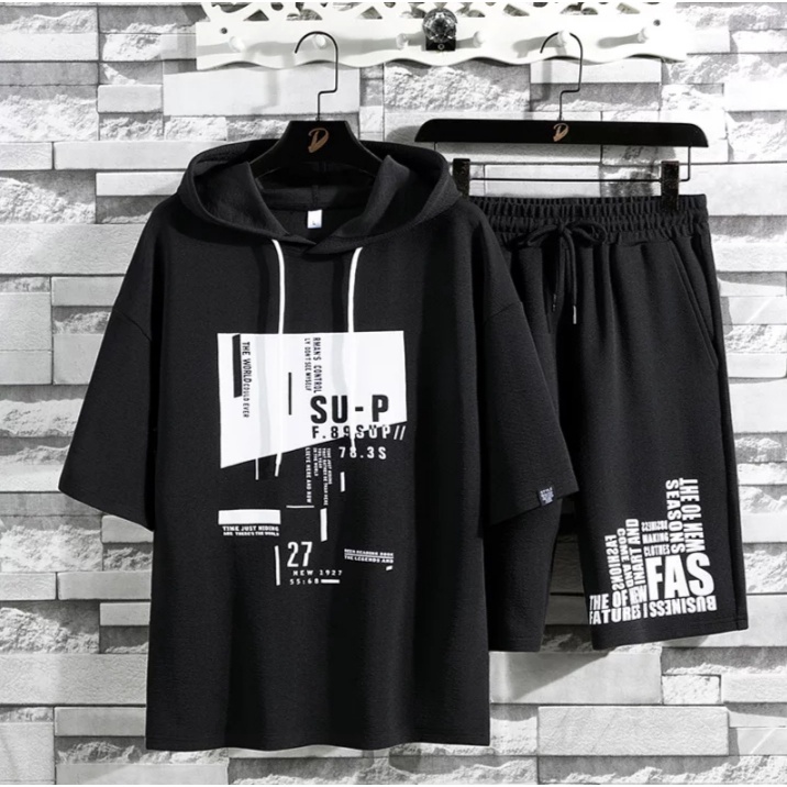 BISA COD-STELAN HARAJUKU/SWEATER HOODIE PENDEK DAN CELANA PENDEK/SETCEL PRIA DAN WANITA BISA PAKAI