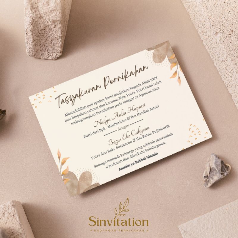 Cetak Kartu/Stiker Tasyakuran Pernikahan, Tasyakuran Menjelang Pernikahan, Sinvitation B03