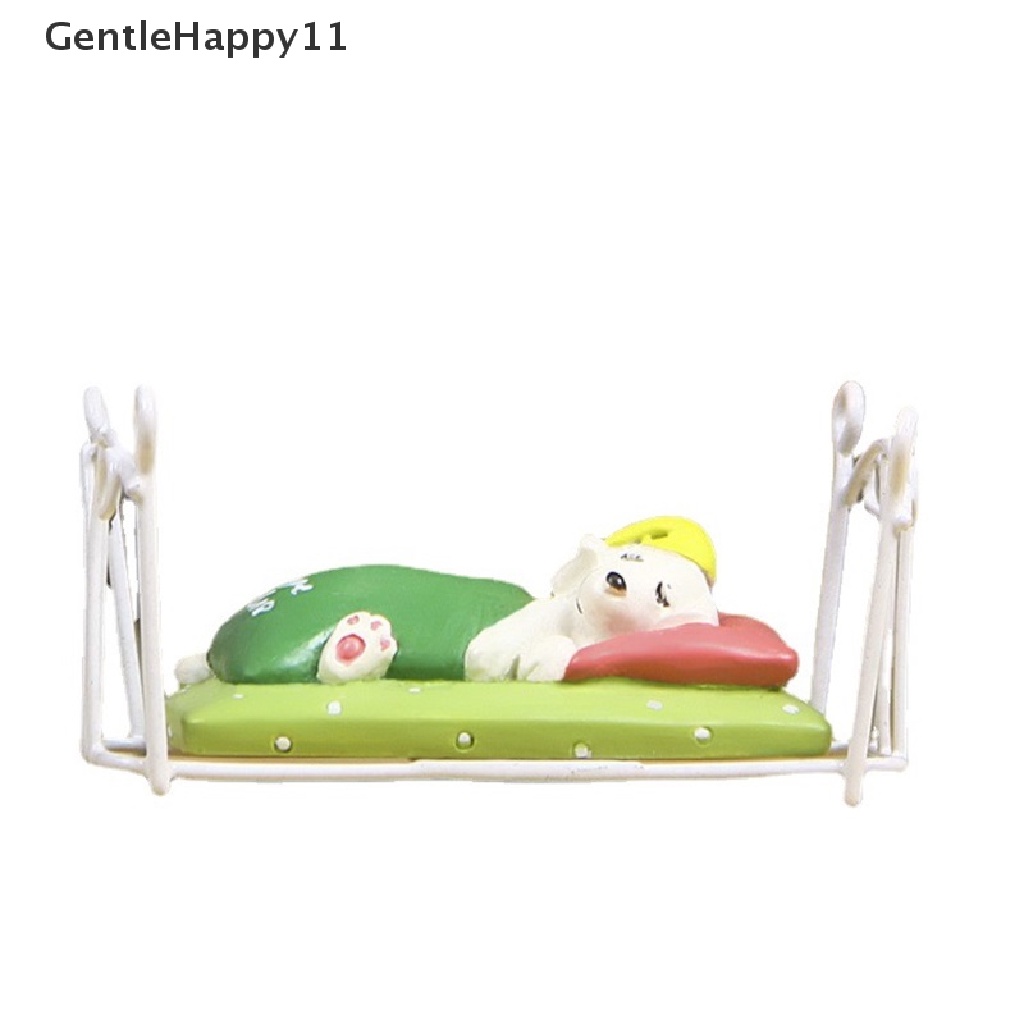 Gentlehappy1:12rumah Boneka Miniatur Eropa Ranjang Besi Kartun Anjing Tidur Model Microlandscape Pemandangan Hidup Dekorasi Mainan Aksesoris Rumah Boneka Desktop Ornamen id