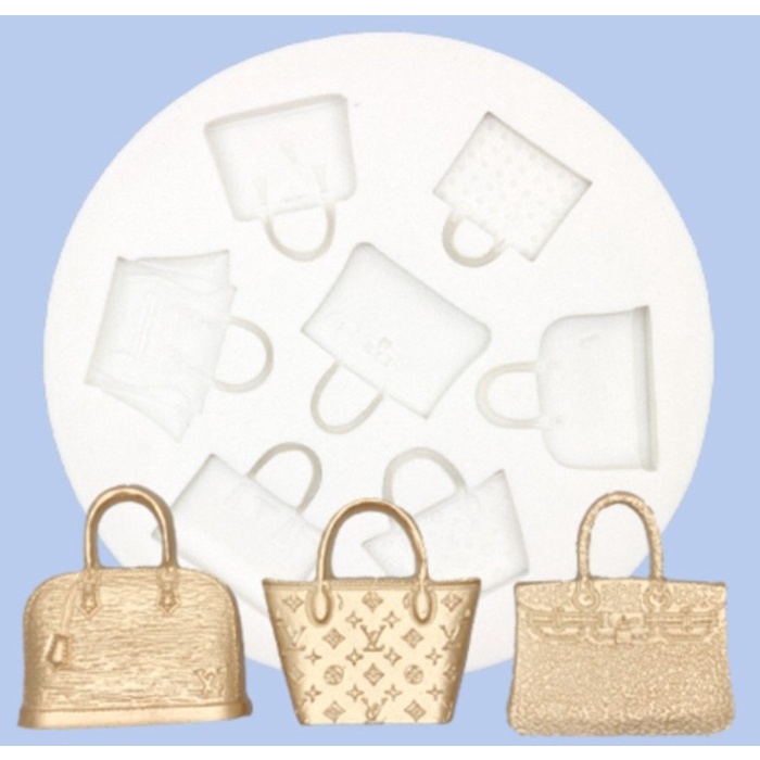SILICONE MOLD LUXURY BAG MODEL - CETAKAN FONDANT BENTUK TAS GUMPASTE
