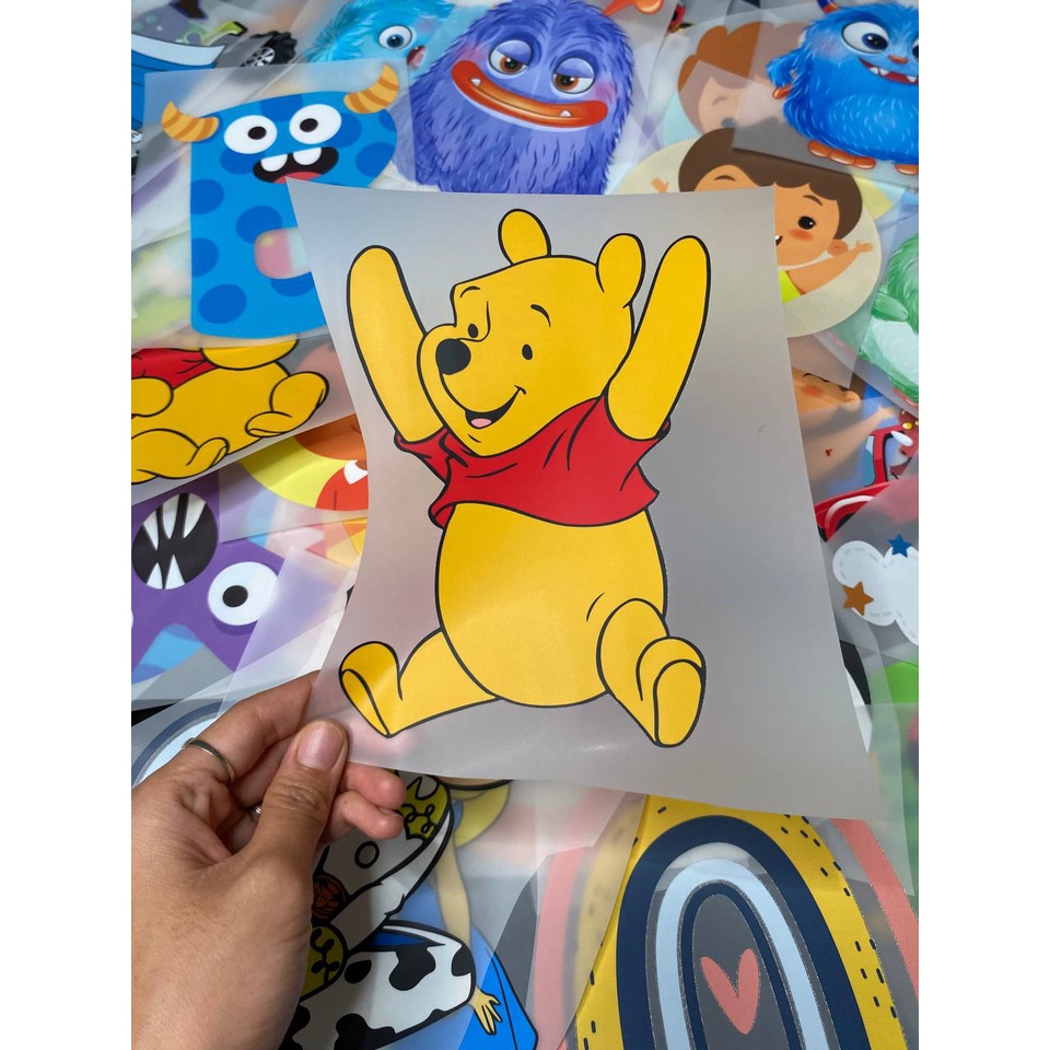 SABLON SETRIKA SABLON DTF PRINTING TEMA KARTUN WINNIE THE POOH