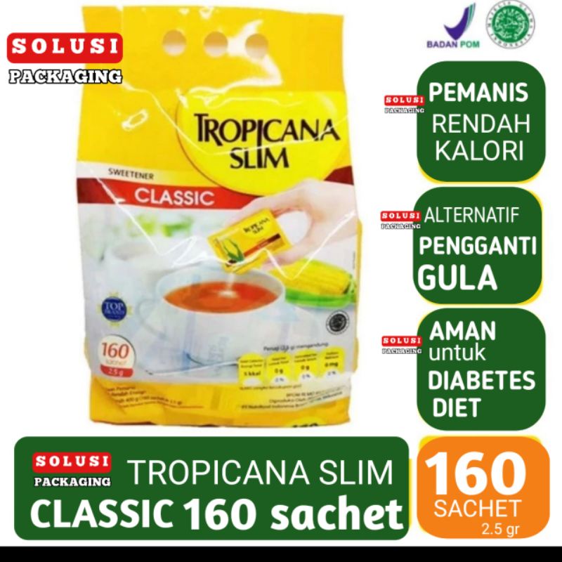 

TROPICANA SLIM CLASSIC 160 pcs | sweetener pemanis gula sachet stick hotel cafe DIET diabet diabetes