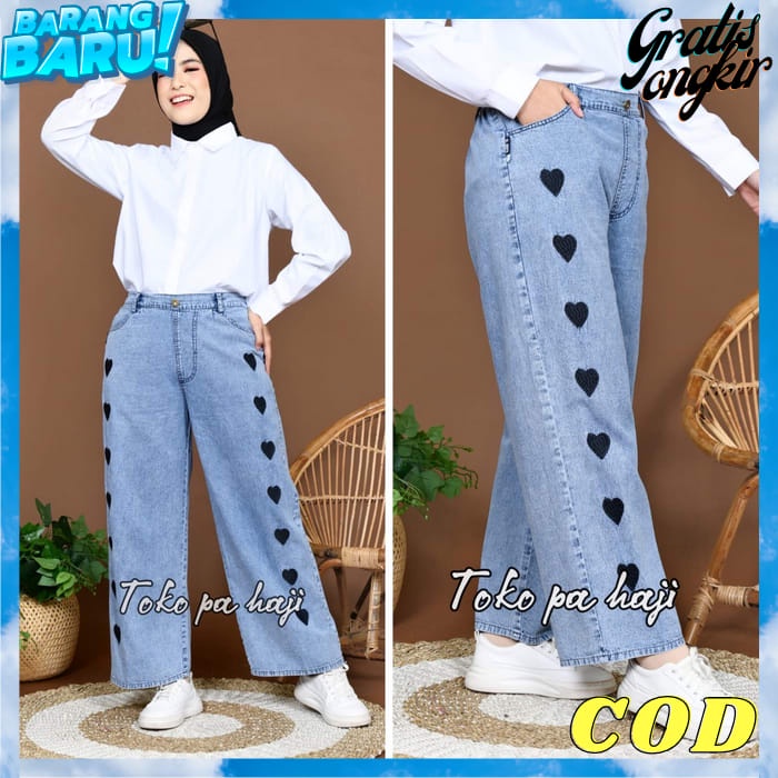 Cullote Wanita Kekinian Original Distro Celana Jeans Highwaist Kulot Retro Kekinian Korea Korean Sty