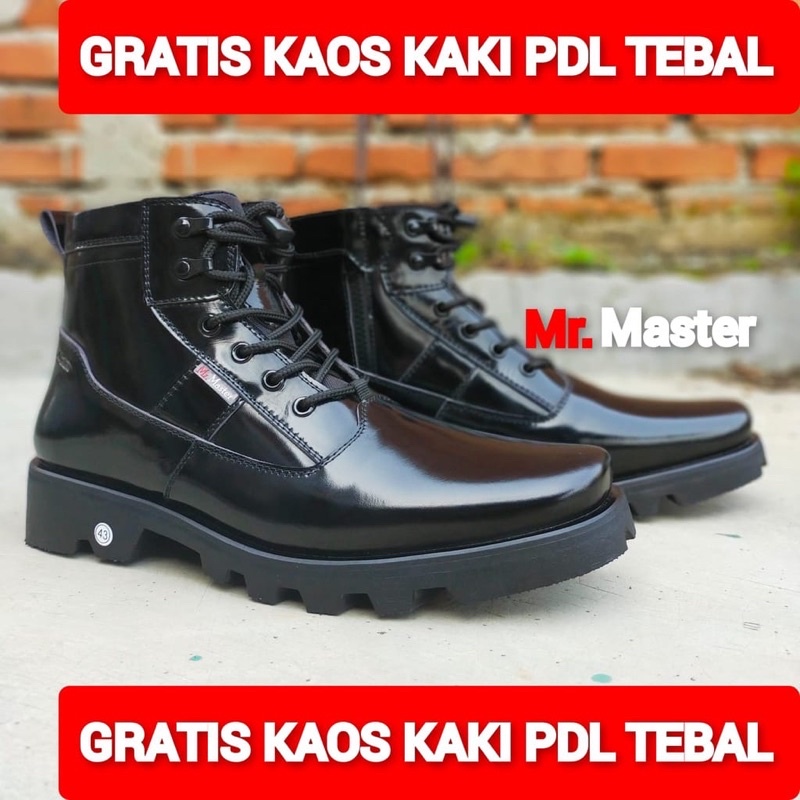 Sepatu pdh dines tni polri kulit sapi merk MR MASTER