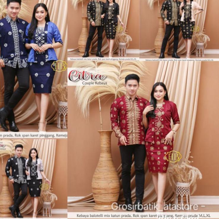【murah】 COUPLE RNB PRADA TERBARU MOTIF SONGKET PALEMBANG | BAJU NATAL PASANGAN
