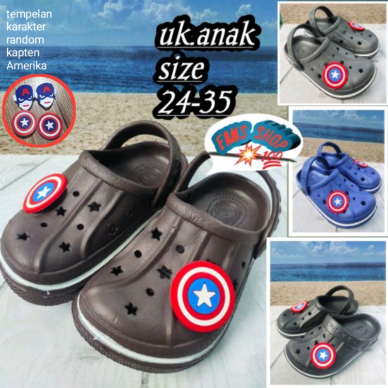 TERBARU,Sandal sepatu Baim karakter kapten america