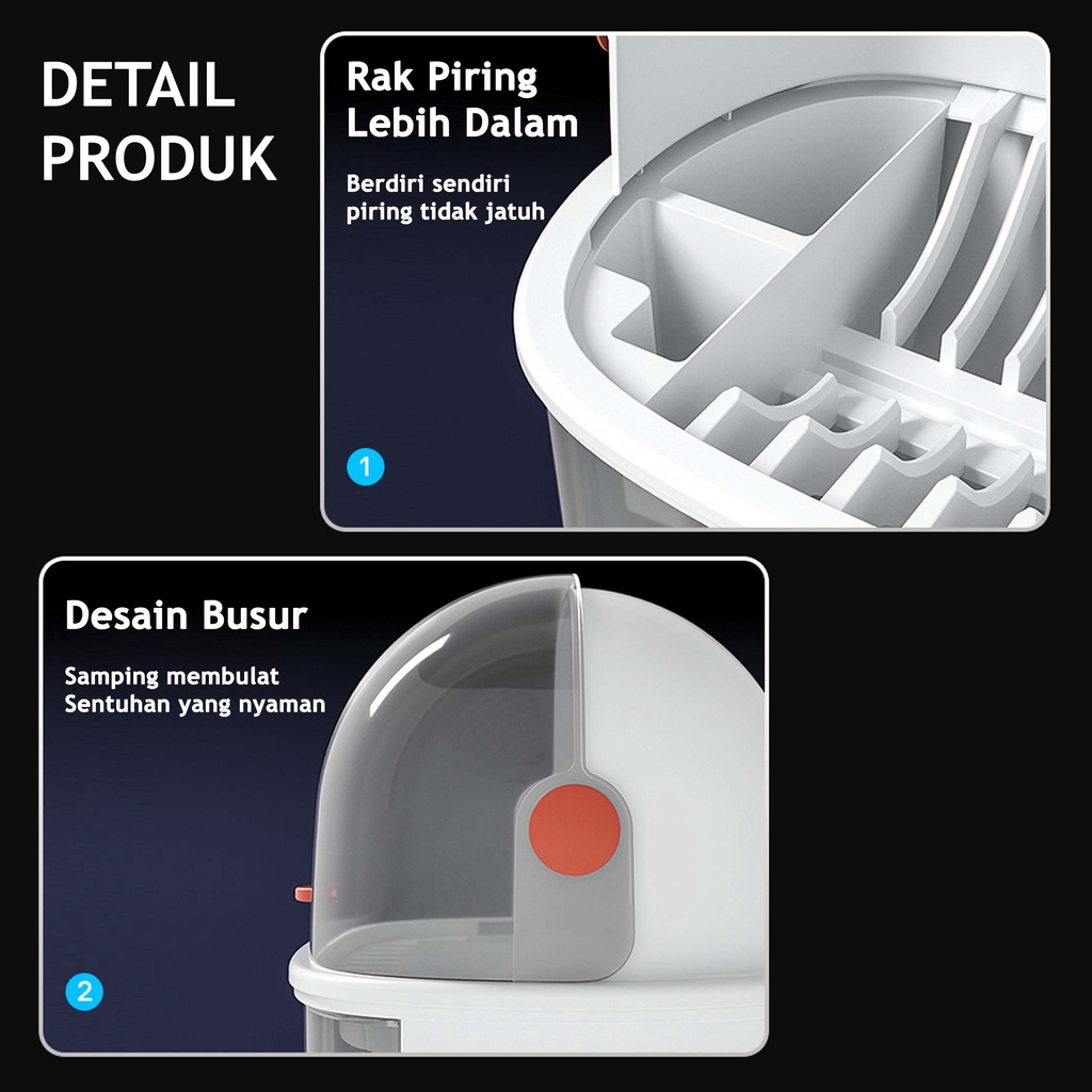 Rak Pengering Air Lonjong Mangkok Rak Sterilisasi Tempat Penyimpanan botol susu Rak Piring Disinfeksi Plastik Dengan Tutup Rak Piring/Mangkok