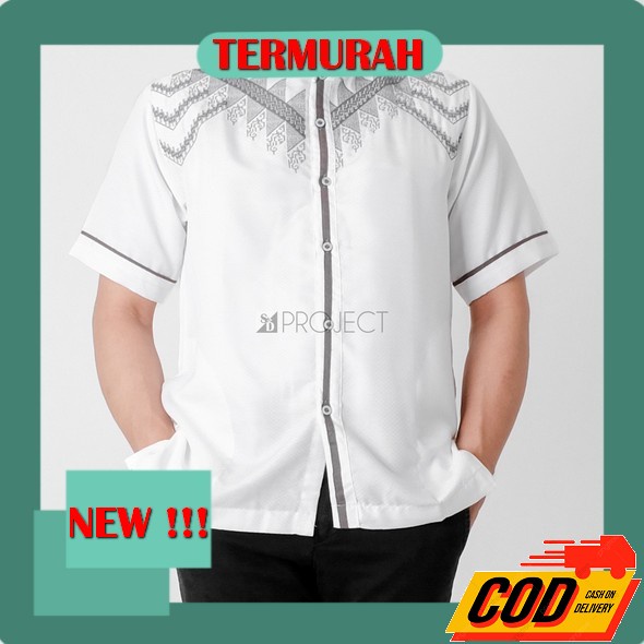 Samase T001 Kemko Color Line Ls Baju Koko Pria Kemeja Pria Lengan Panjang Kemko Polos Lengan Pendek 