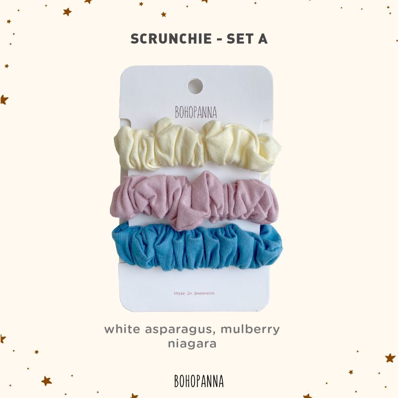 BOHOPANNA - SCRUNCHIES SET ISI 3 PCS - PITA ANAK - PITA BAYI - IKAT RAMBUT ANAK
